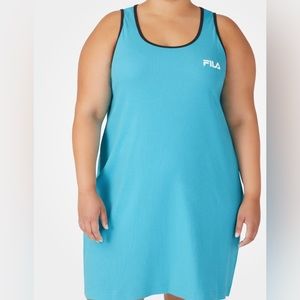 NWT  Fila  Curvy Collection  Logo Tank Dress Blue 1X